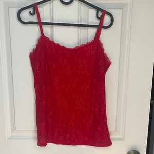 Elle Vibrant Red Lace Camisole